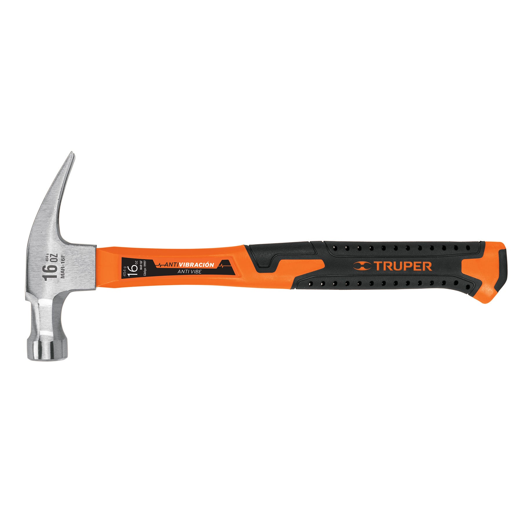 Martillo 16 oz uña recta, mango de fibra de vidrio, Truper